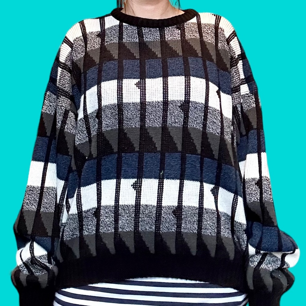 Vintage 80s Knit Grandpa Sweater